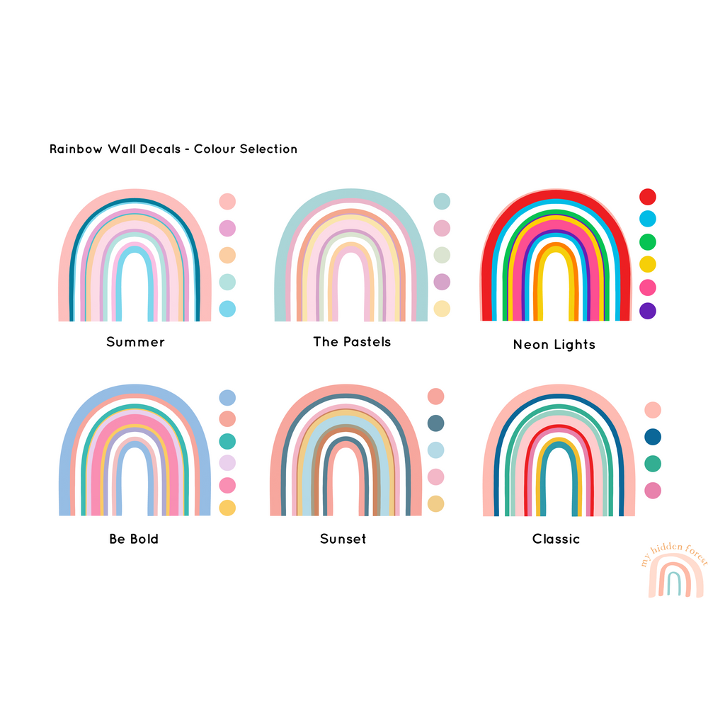 NEW Rainbow Arch Wall Decals - MAXI SIZE + BONUS CIRCLES