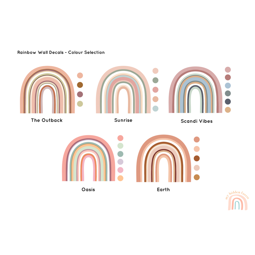 NEW Rainbow Arch Wall Decals - MAXI SIZE + BONUS CIRCLES