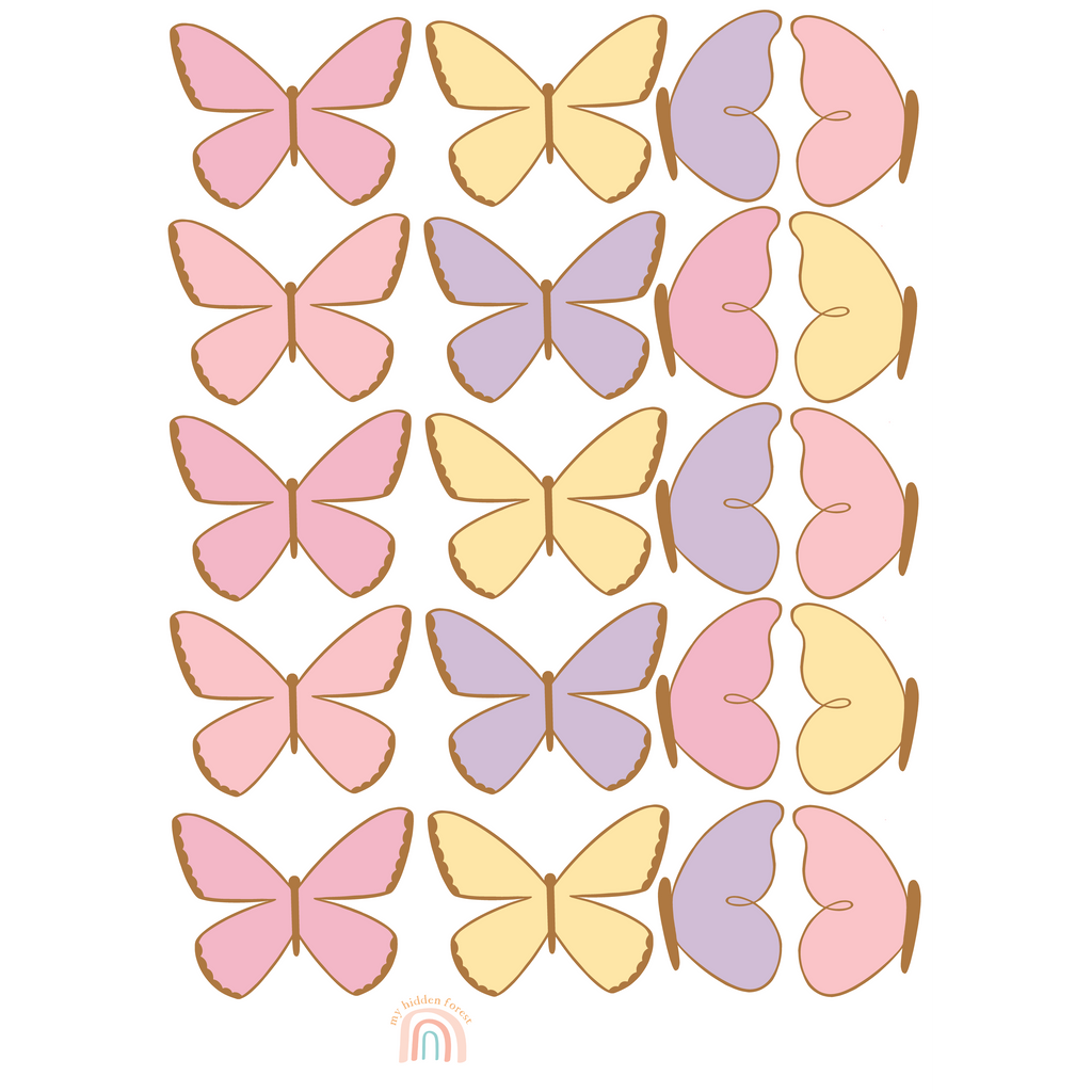 Butterfly Wall Decals - Sweet Sorbet
