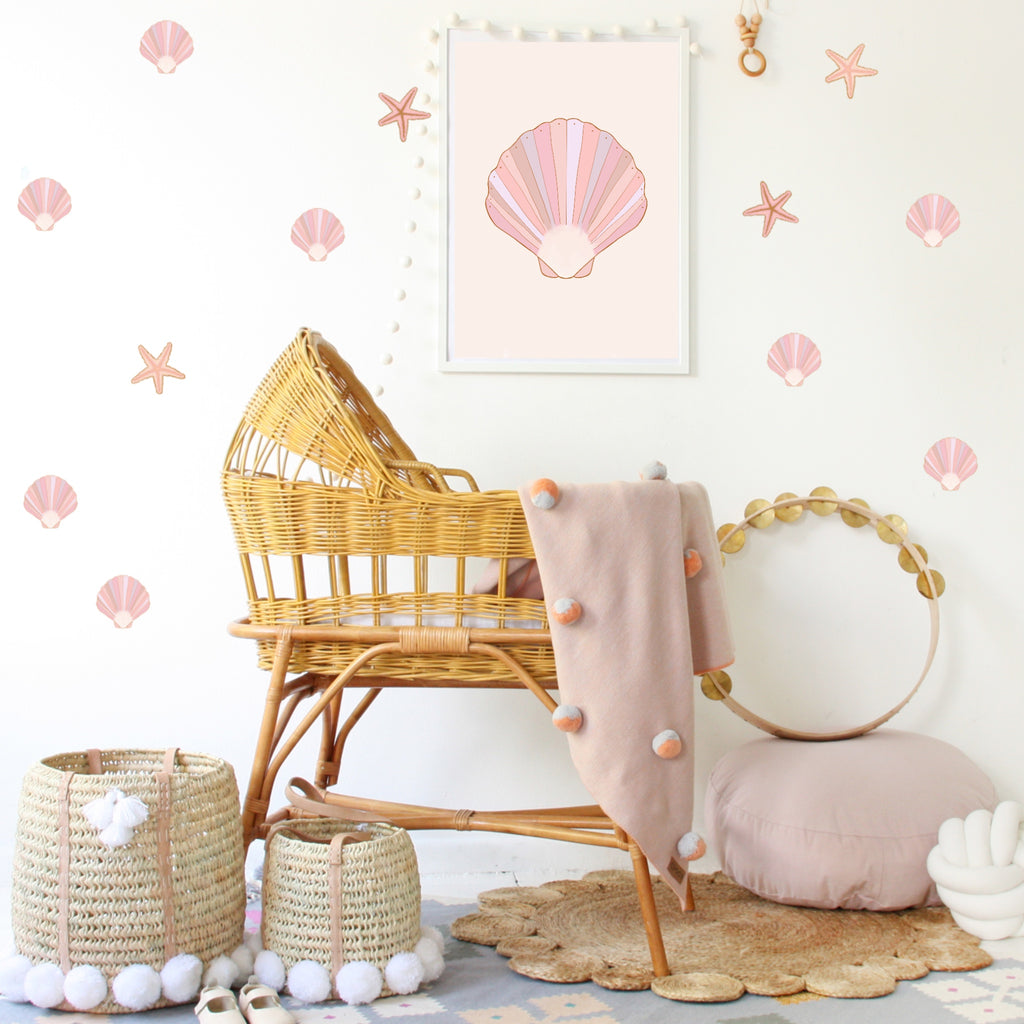 Shell and Starfish Wall Decals - soft and pretty