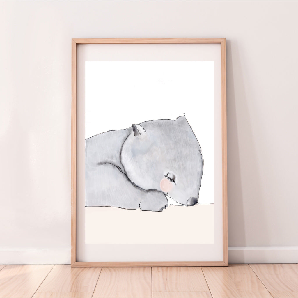 Winslow the Wombat - white background