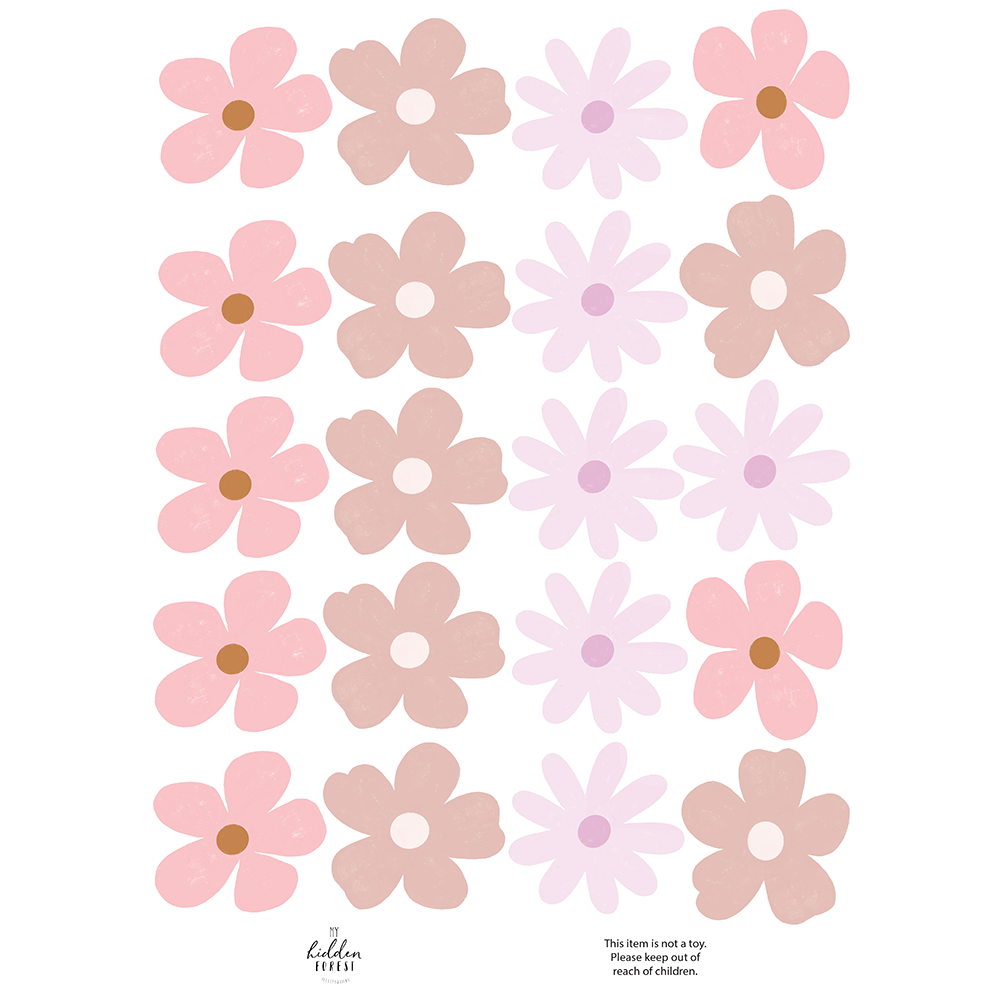 Wildflower wall decals - soft and pretty